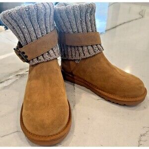 NEW UGG Cambridge KNIT Chestnut Suede Boots Size USA 6/ EU 37 / UK 4.5